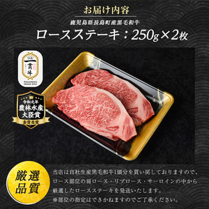 鹿児島県長島町産　黒毛和牛ロースステーキ250g×2枚　計500g_f-miyaji-7025