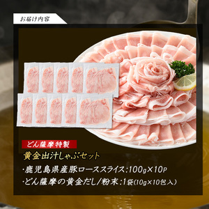 どん薩摩の黄金だし 鹿児島県産豚ロースしゃぶしゃぶ 約1kg 【株式会社Never Land】never-1307-02