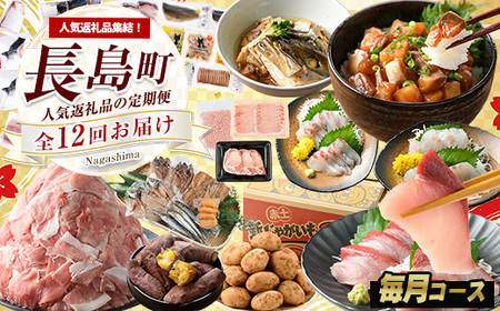 《毎月発送全12回》全事業者 長島町スペシャル定期便 nagashima-1536