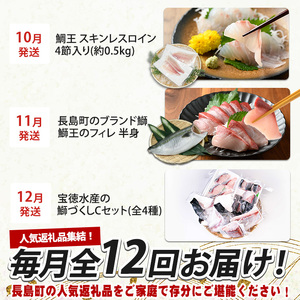 《毎月発送全12回》全事業者 長島町スペシャル定期便 nagashima-1536