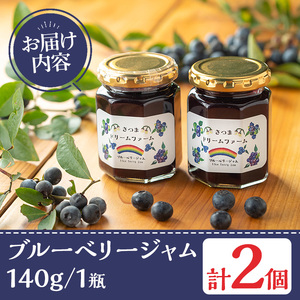 ブルーベリージャム(計2個・140g×2) 果物 くだもの フルーツ ジャム ベリー 自家製 パン ヨーグルト 朝食 食品 加工品 常温 【体験型観光農園さつまドリームファーム】_y529