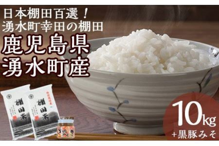 Y146 鹿児島県湧水町幸田 棚田米 計10kg 5kg 2袋 と 黒豚みそ 280g 1個 のご飯のお供のセット 栗太郎館 鹿児島県湧水町 ふるさと納税サイト ふるなび