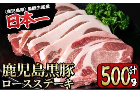 Y2 鹿児島県産黒豚ロースステーキ 計500g 100g 5枚 良質な赤身とジューシーな脂身を堪能 鹿児島が育んだ豚肉の芸術品 財宝 鹿児島県湧水町 ふるさと納税サイト ふるなび