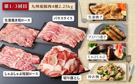 主婦の味方！九州産豚肉バラエティ定期便 （計4回）