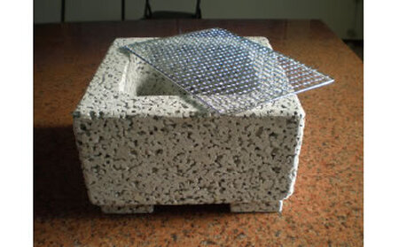 桜島溶岩 焼肉用プレート 1枚＆ 軽石七輪 ＋ 金網 1組セット