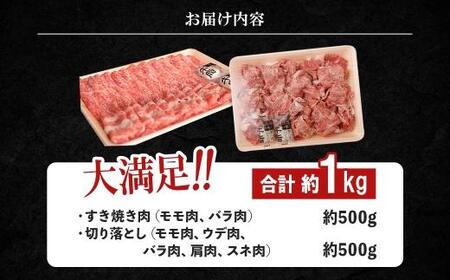 【鹿児島県産黒毛和牛セット】モモ・バラすきやき用＆切り落とし