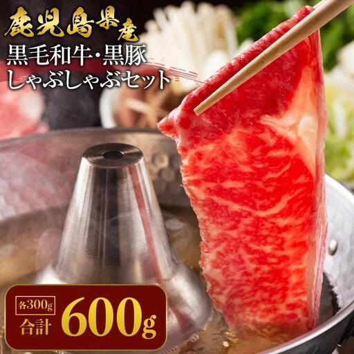 鹿児島黒毛和牛・鹿児島黒豚しゃぶしゃぶセット　計600g 11,400円