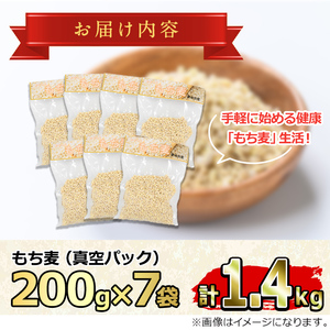 【0115915a】物産館おススメ！もちっともち麦(計1.4kg・200g×7袋) 鹿児島県産 もちむぎ もち麦 もち麦ごはん 常温 常温保存 【東串良物産館ルピノンの里】