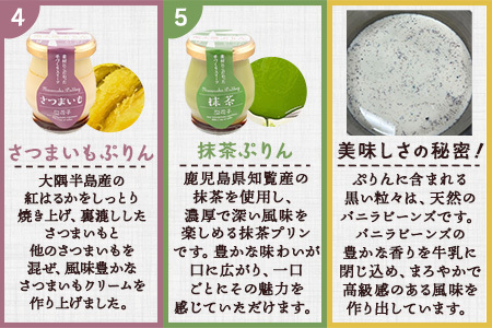 『南大隅プリン』6個セット（辺塚だいだい×2・プレーン・抹茶・さつまいも・紅茶） SH-708 │プリン ぷりん クリームプリン お取り寄せ ギフト ギフトボックス 贈り物 スイーツ お菓子 だいだい プレーン 知覧産 抹茶 さつまいも 無農薬紅ふうき 紅茶 バニラビーンズ 鹿児島県 南大隅町 31℃LINE花子 