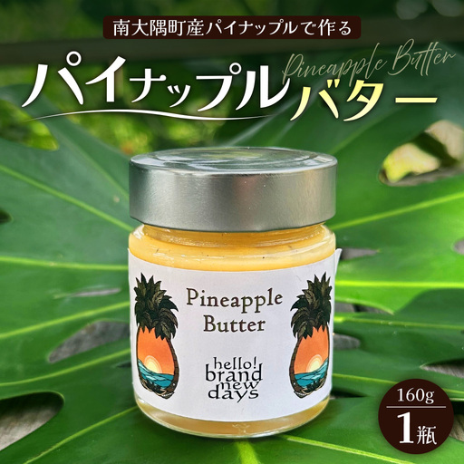 絶品！南大隅町産 パイナップルバター 1瓶 (160g×1個)｜パイナップル バター フルーツ ジャム 加工品 スプレッド 国産 南国フルーツ 手作り 鹿児島県  南大隅町 hello! brand new days　HB-1