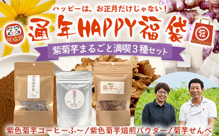 【HAPPY 福袋】紫菊芋たっぷり堪能３種セット SK-16-fb｜ コーヒー 菊芋 紫菊芋 コーヒー パウダー 菊芋せんべ ノンカフェイン 野菜茶 きくいも お茶 焙煎 ギフト グルメ 鹿児島県 南大隅町 島子農園 福袋