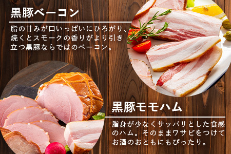 南州農場 黒豚ギフトA　5種約710g NS-512｜肉 お肉 豚肉 豚 にく ぶた かごしま黒豚 ベーコン ソーセージ ハム 焼豚 冷蔵 小分け 鹿児島県 南大隅町 南州農場