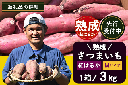 【先行予約・2025年11月下旬より順次発送】鹿児島県産 熟成 紅はるか 3kg (1箱 ) Mサイズ (おすそ分け袋/美味しい焼き芋の焼き方 説明書付き) FR-213 | さつまいも サツマイモ 焼き芋 べにはるか おやつ 煮物 芋ごはん 味噌汁 鹿児島県 南大隅町 株式会社フォレスト