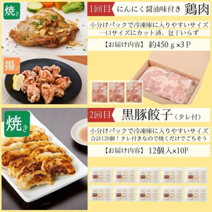 【F90005】＜定期便・全6回＞肝付町セレクト定期便《簡単調理で肉を楽しむ定期便B》 鹿児島県産 牛肉 豚肉 黒豚 牛丼 餃子 ギョウザ ロース 味噌漬け しゃぶしゃぶ 肩ロース バラ肉 ハンバーグ 定期便 セレクト 冷凍 冷凍食品 【株式会社きもつき未来商社そらまち】