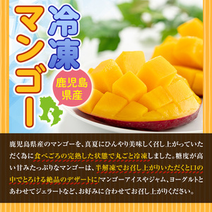 【A14015】鹿児島県産　美味しさまるごと冷凍マンゴー！約1kg