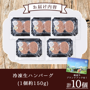 n375 種子島産黒毛和牛!梶屋牛冷凍生ハンバーグ(10個) 黒毛和牛 牛肉 国産 九州産 鹿児島県産 肉 ビーフ ハンバーグ 冷凍 小分け 簡単調理 天然飼料 サステナブル 和牛 お祝い 【株式会社Calfields】