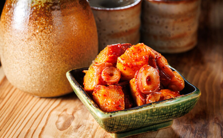 みなとのタコキムチ＜北海道釧路町 昆布森産タコ使用＞ 300g×2パック_昆布森産 活タコ使用 北の蛸 たこしゃぶ たこ しゃぶしゃぶ 北海道産 大容量 調理済み 一人暮らし セット おかず 冷凍 魚介類 海鮮 絶品 人気 カネショウ 北海道 釧路町 釧路超 特産品 _【配送不可地域：離島】【1226400】