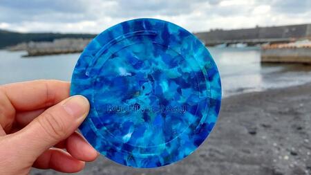 コースター5枚セット(箱入り) 材料回収地域:口永良部島(鹿児島県) 色おまかせ(赤・青・緑・黄・白)