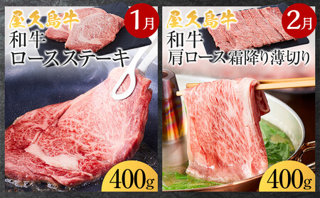 【定期便 全8回】【屋久島牛】世界自然遺産 全品堪能定期便<1~8月発送>