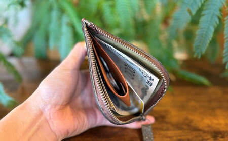 屋久鹿レザーの島財布 グリーン