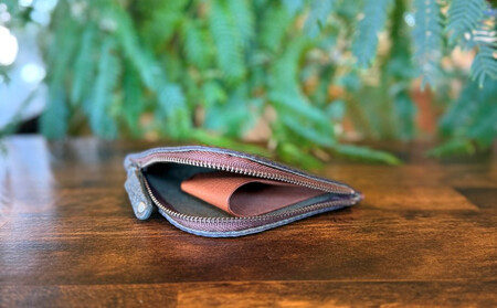 屋久鹿レザーの島財布 グリーン