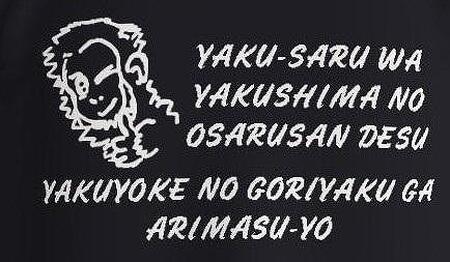 やくさるTシャツDRY黒　Mサイズ