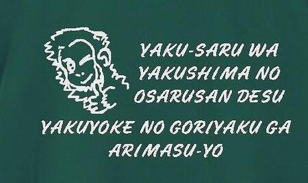 やくさるTシャツDRY　Lサイズ 【緑】