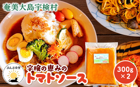 宇検の恵み トマトソース （300g×2パック） 冷凍 奄美 大島 宇検村 鹿児島県 素材 自宅用 ソース トマト とまと【まんま食堂】