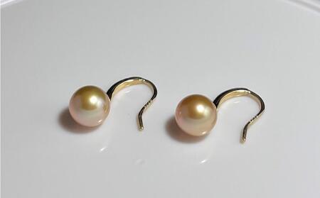 【奄美パール】白蝶真珠 7mm K18イエローゴールドピアス2470