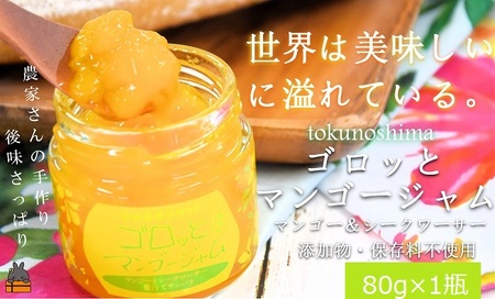 世界は美味しい～ゴロッとマンゴージャム（マンゴー&シークワーサー）80g ( 果物 フルーツ パン ジャム 徳之島 奄美 鹿児島 世界自然遺産 太陽 恵み 美味しい )