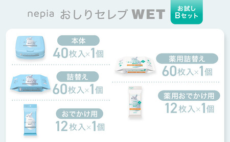 ネピア おしりセレブWET【お試しBセット】