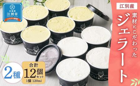 【120ml(2種)・12個入り】江別産 素材にこだわったジェラート【CHICO】 ｜ ｱｲｽｱｲｽｱｲｽ 乳製品 