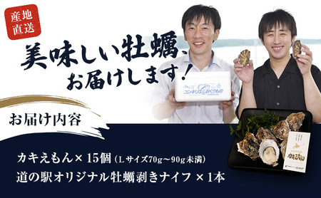 厚岸産 牡蠣  カキえもん Lサイズ 15個   北海道 牡蠣 カキ かき 生食 生食用 生牡蠣 魚貝類 シーフード