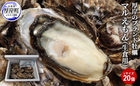 厚岸のブランド牡蠣「マルえもん」Lサイズ20個(生食用)