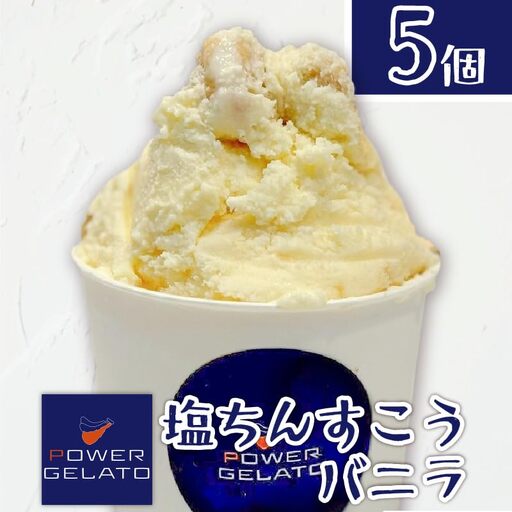 POWER GELATO（ 塩ちんすこうバニラ ） 90ml × 5個入り C073-005-01 冷凍 菓子 お菓子 スイーツ