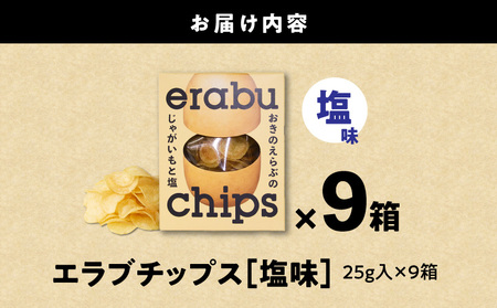 erabu chips （ 塩 ） 9箱 セット C068-001-09 ポテトチップス 菓子 お菓子 アレルゲンフリー