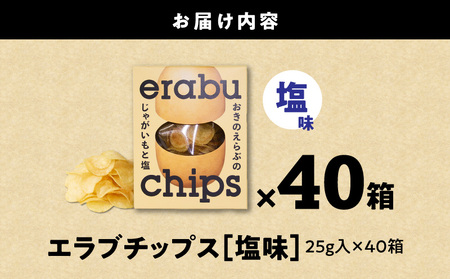 erabu chips （ 塩 ） 40箱 セット C068-001-40 ポテトチップス 菓子 お菓子 アレルゲンフリー