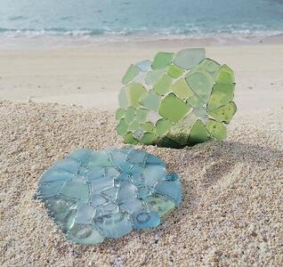 与論島の海に想いを馳せるコースター(2枚セット)