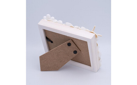 シェルシーサーのフォトフレーム（ホワイトシェル）