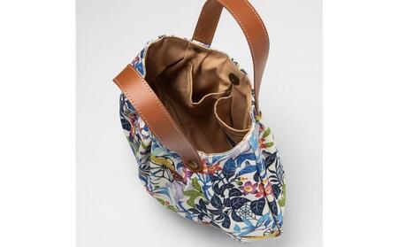 琉球帆布 アートパンプキンバッグ 【紅型ブルー】