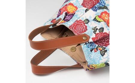 琉球帆布 アートパンプキンバッグ 【紅型ブルー】