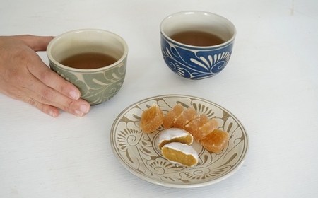 ＜受注生産品＞唐草手碗＜緑＞｜沖縄　やちむん　人気