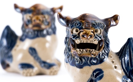 ＜受注生産品＞ミニミニシーサー★カラー：コバルト★｜沖縄　やちむん　人気　シーサー