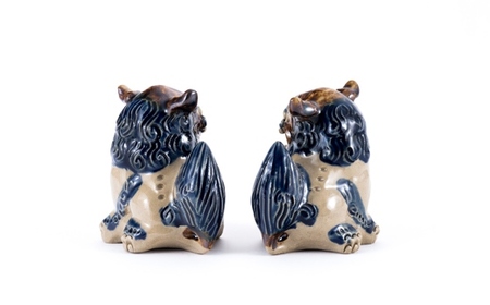 ＜受注生産品＞ミニミニシーサー★カラー：コバルト★｜沖縄　やちむん　人気　シーサー