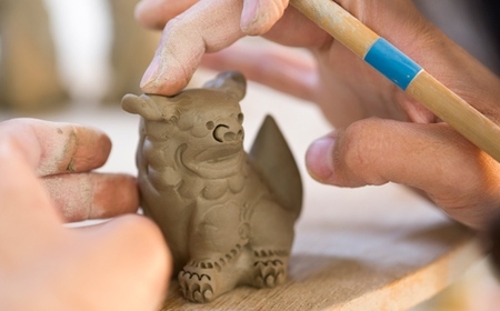 ＜受注生産品＞ミニミニシーサー★カラー：コバルト★｜沖縄　やちむん　人気　シーサー