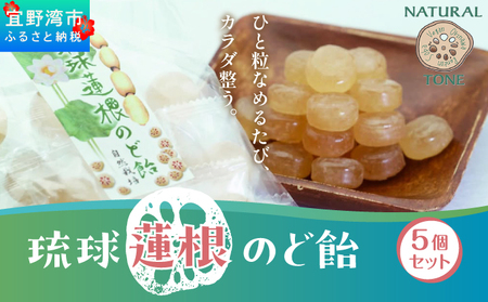 琉球蓮根のど飴 (100g) × 5袋 セット [ 国産 無添加 保存料不使用 添加物不使用 ] | 自然栽培の蓮根と甜菜糖でつくったのど飴 体に優しい | NATURAL TONE | のどあめ あめ 飴 アメ キャンディ ドロップ | 蓮根パワー 食物繊維 | 沖縄県 宜野湾市 送料無料