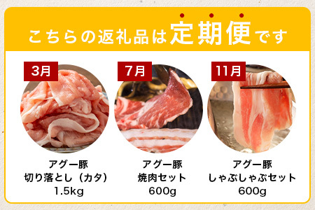 石垣島産アグー豚の定期便（3月、7月、11月お届け）　E-30