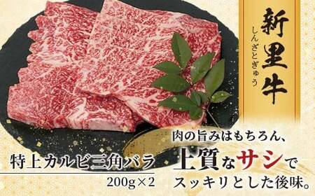 石垣島産 黒毛和牛 新里牛 特上カルビ三角バラ（200g×2）合計400g SZ-14