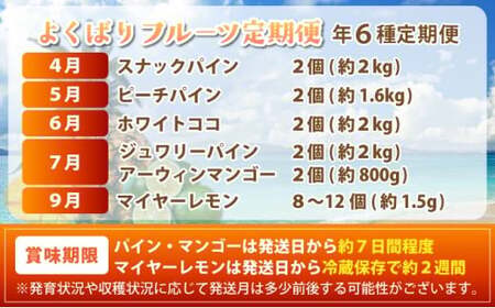 《年6回発送》島のおいしいを贅沢に！大満足のパイナップル4種とマンゴー、マイヤーレモンの定期便