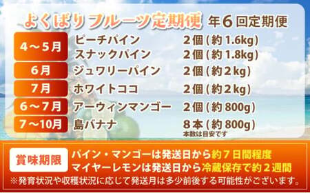 《2026年4月中旬以降発送》島のおいしいを贅沢に！大満足のパイナップル4種とマンゴー、プレミアム島ばななの定期便　年6回に分けてお送りします